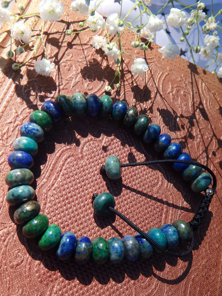 Malachite & Lapis Lazuli Adjustable Bead Bracelet - Earth Family Crystals