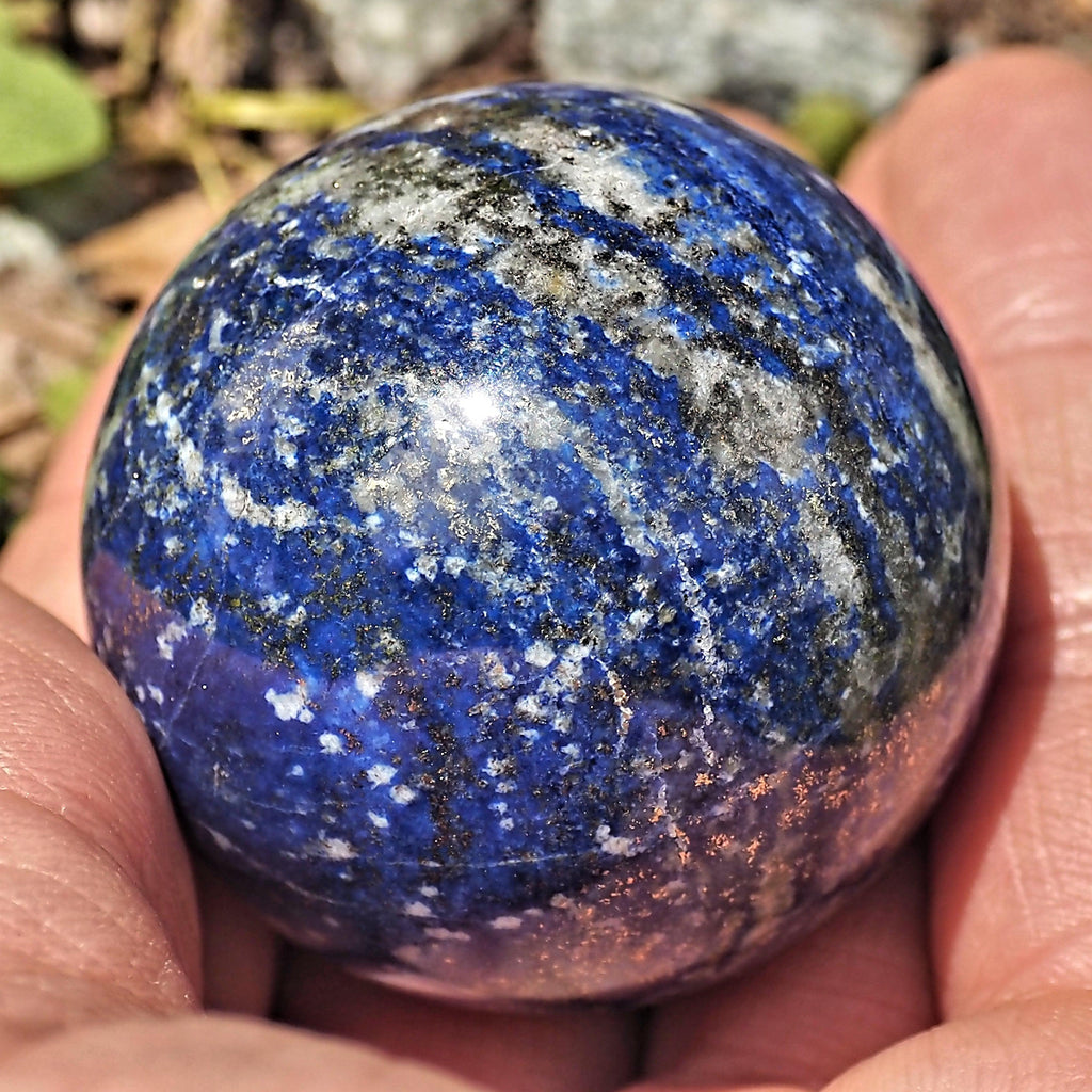Shimmering Golden Pyrite High Quality Lapis Lazuli Sphere - Earth Family Crystals