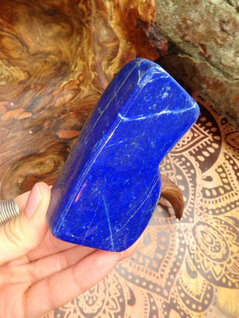 Cute Deep Blue Lapis Lazuli Standing Specimen - Earth Family Crystals