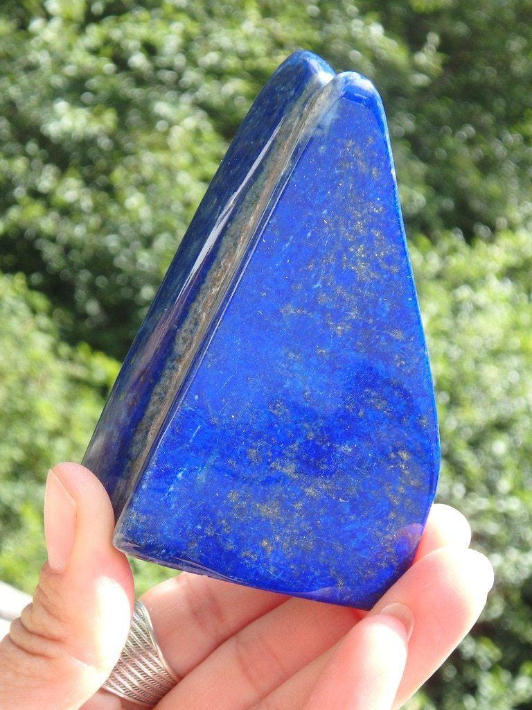 AA Grade~ Dark Celestial Blue & Pyrite Flecks Lapis Lazuli Standing Specimen - Earth Family Crystals