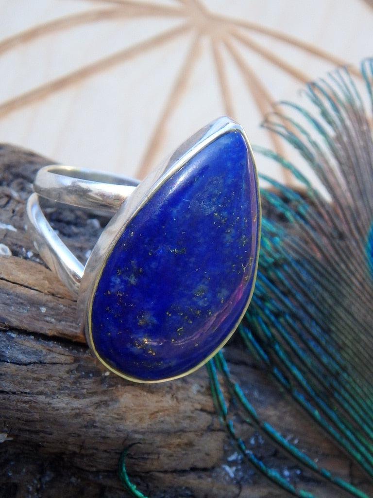 Fabulous Cobalt Blue Lapis Lazuli Gemstone Ring In Sterling Silver (Size 8.5) - Earth Family Crystals