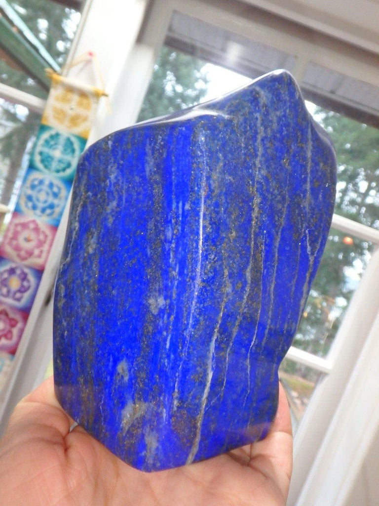 AA Grade Deep Cobalt Blue Large Lapis Lazuli Free Form Standing Specimen - Earth Family Crystals