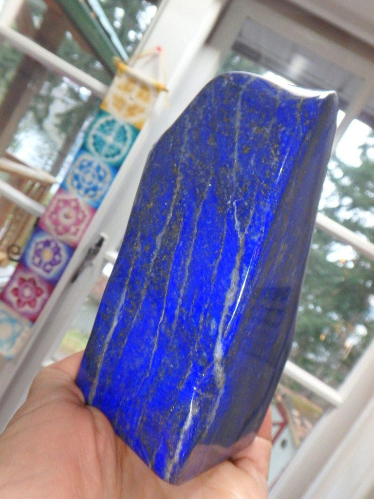 AA Grade Deep Cobalt Blue Large Lapis Lazuli Free Form Standing Specimen - Earth Family Crystals
