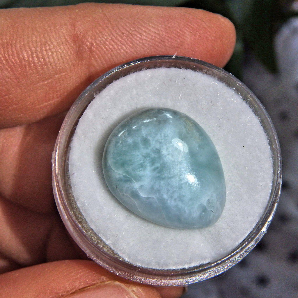 Pretty Blue Polished Larimar in Collectors Box 1 - Earth Family Crystals