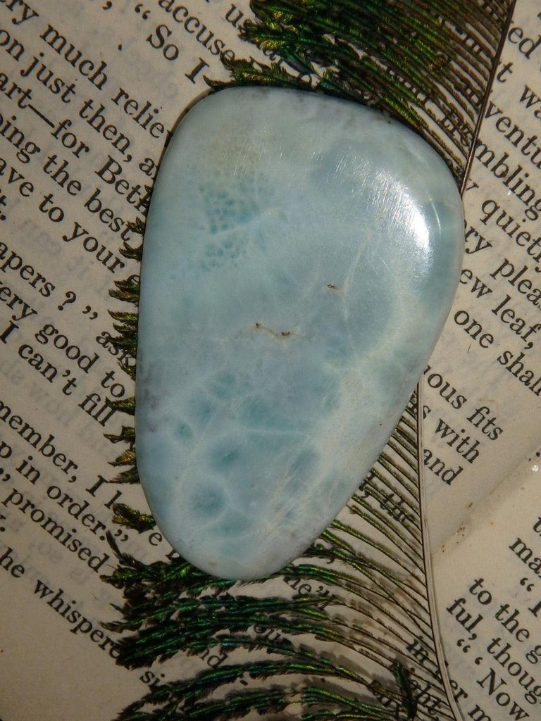 Lovely Creamy Caribbean Blue Larimar Hand Held Specimen - Earth Family Crystals
