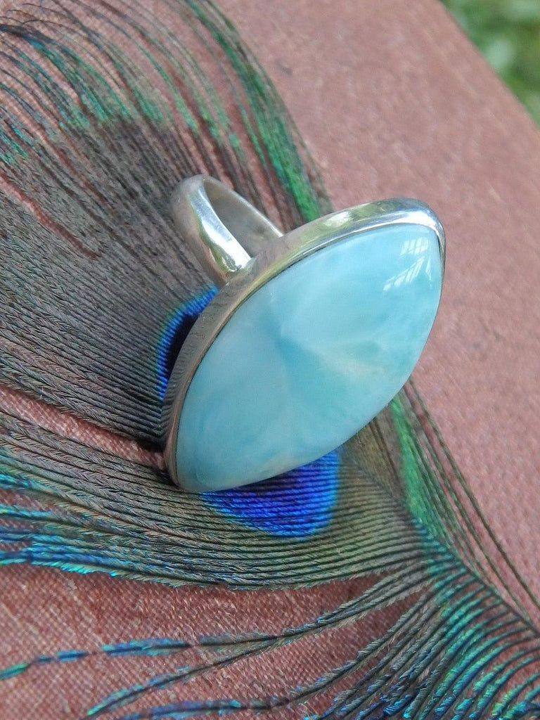 Larimar Dazzling Pools Ring in Sterling Silver (SIZE 7.5) - Earth Family Crystals