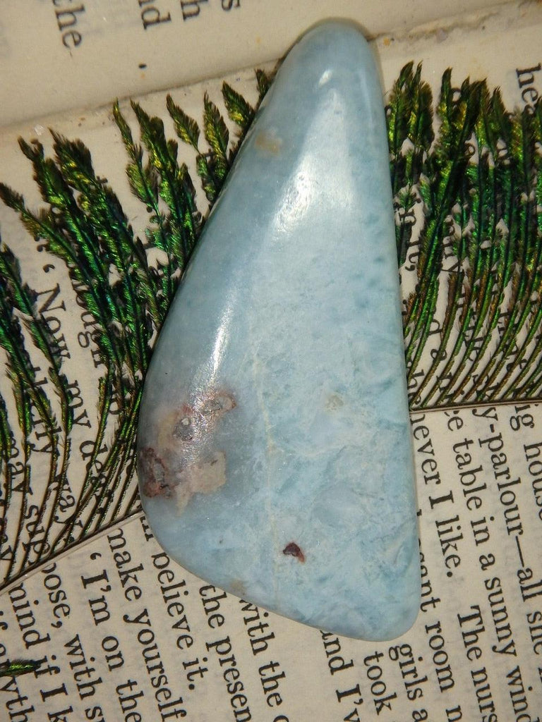 Smooth & Soothing Caribbean Blue Larimar Hand Held Specimen - Earth Family Crystals