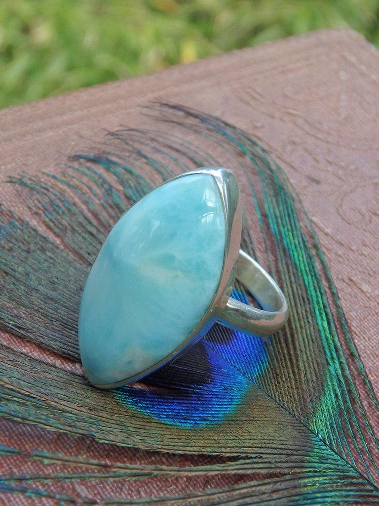 Larimar Dazzling Pools Ring in Sterling Silver (SIZE 7.5) - Earth Family Crystals