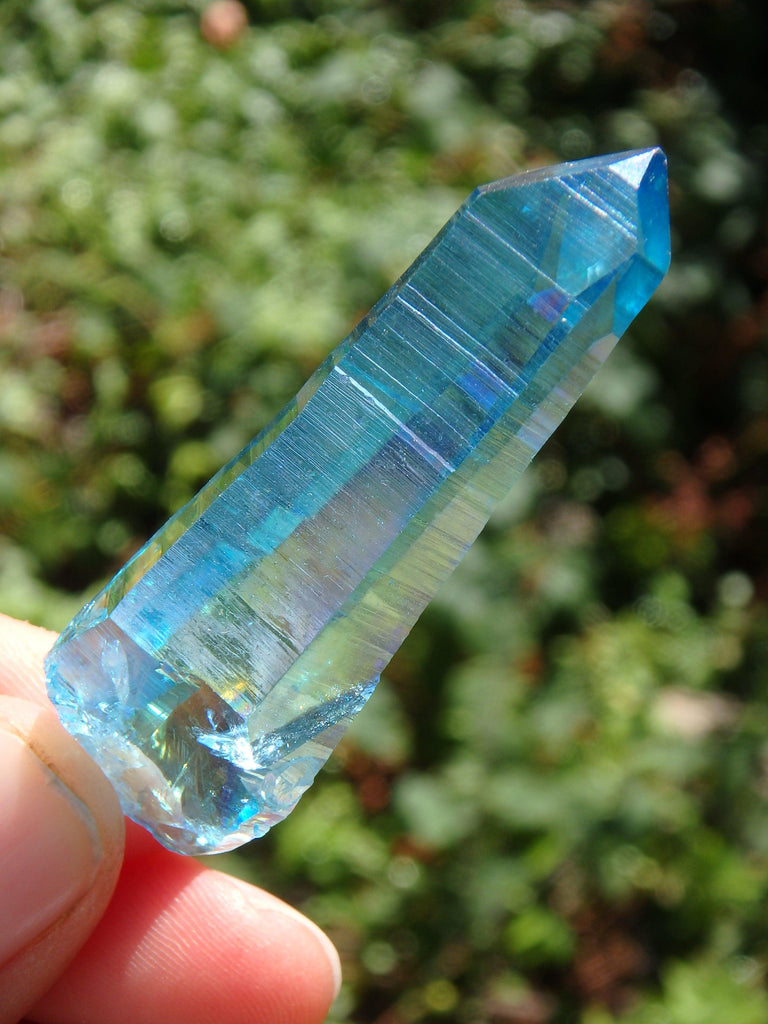 Stunning Blue Brilliance~Aqua Aura Colombian Lemurian Quartz Point 3 - Earth Family Crystals