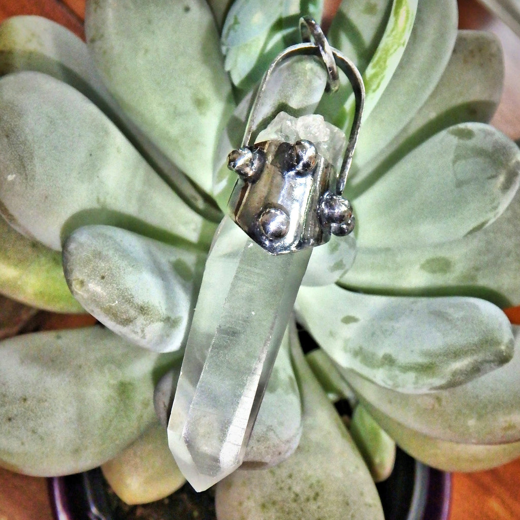 Natural Lemurian Seed Quartz Sterling Silver Pendant (Includes Silver Chain) - Earth Family Crystals