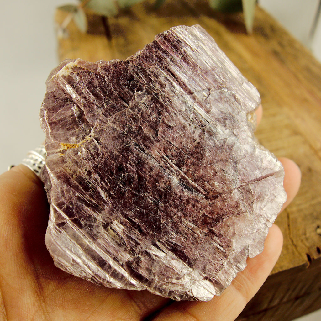 Chunky High Shine Natural Violet Lepidolite Specimen From Brazil - Earth Family Crystals