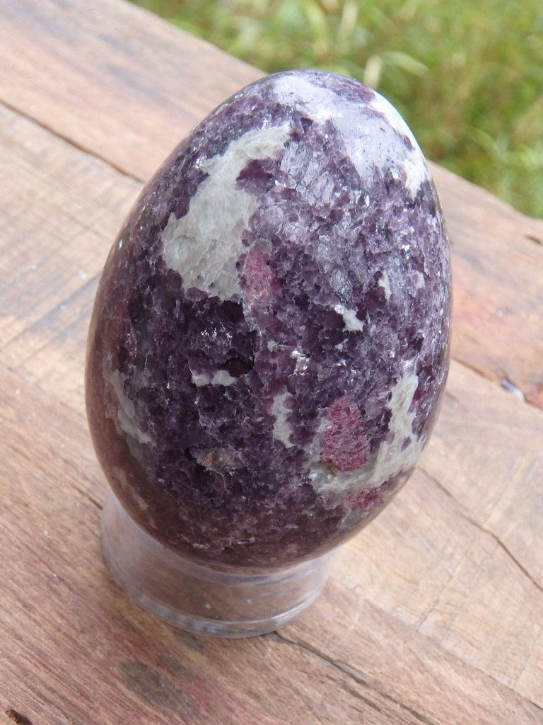Gorgeous Lilac Lepidolite & Pink Tourmaline Egg Carving 1 - Earth Family Crystals