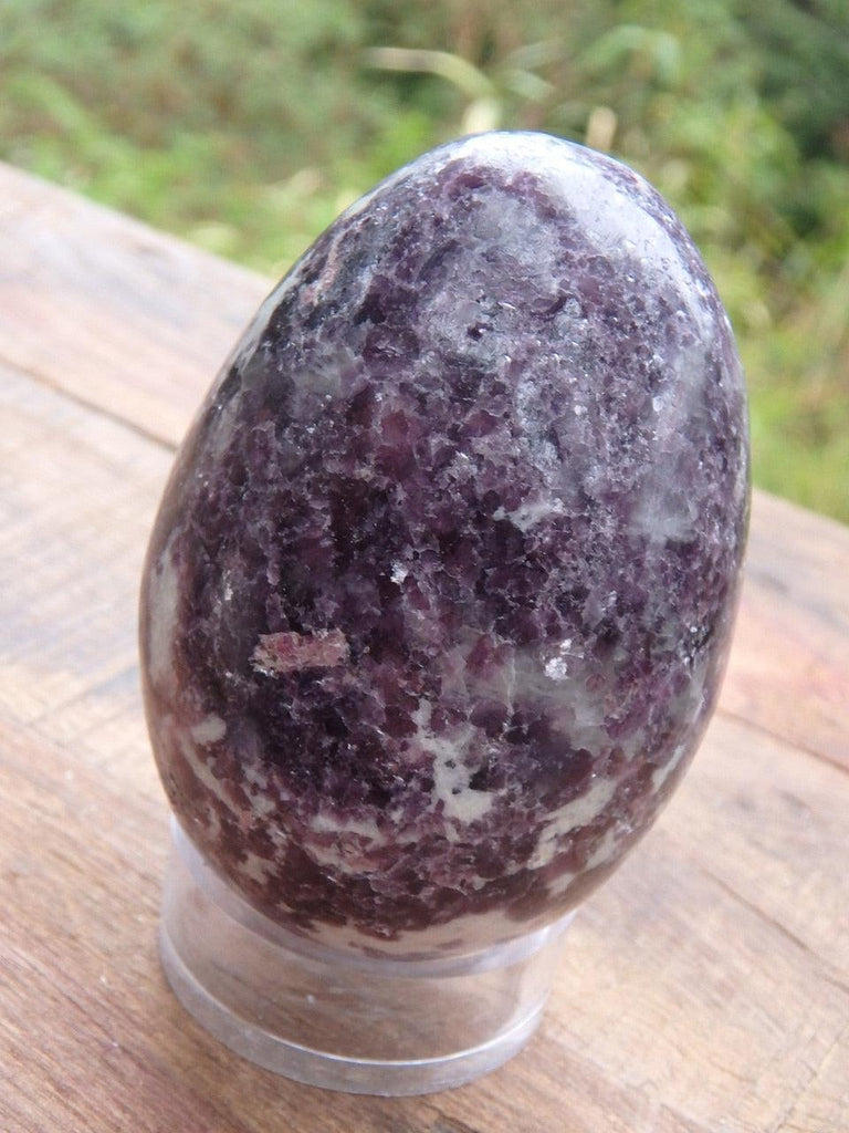 Gorgeous Lilac Lepidolite & Pink Tourmaline Egg Carving 2 - Earth Family Crystals