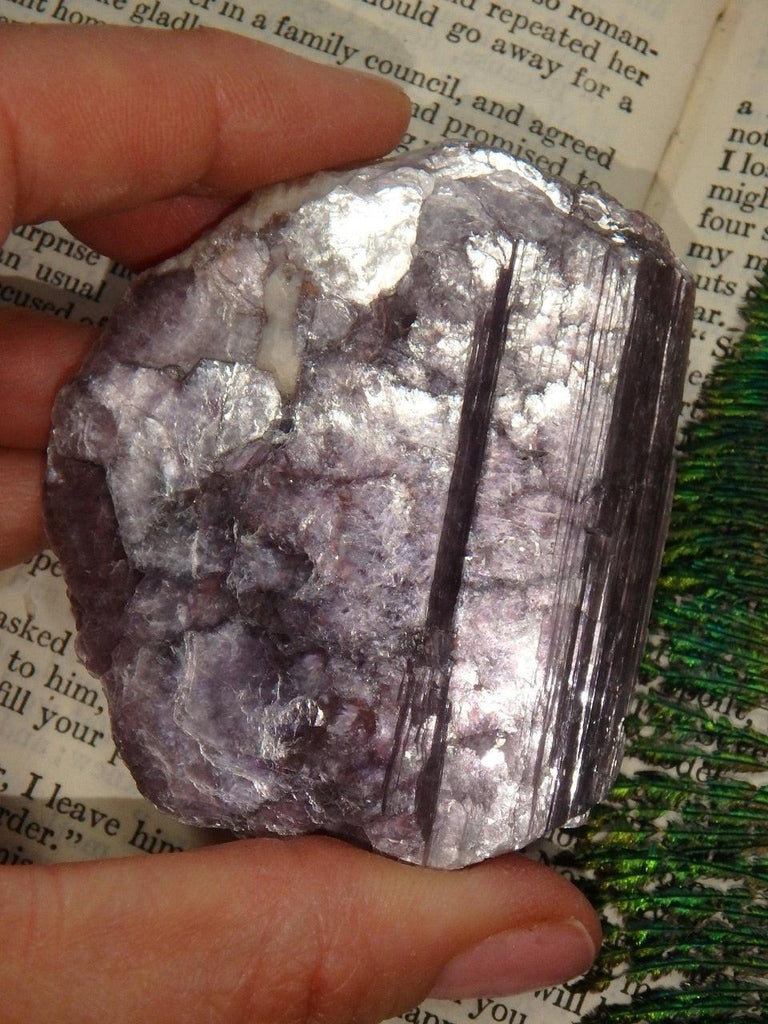 Shimmery Violet Purple Lepidolite Specimen (Perfect for Body Layouts) - Earth Family Crystals