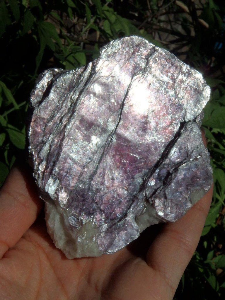 Large & Chunky Shiny Lilac Lepidolite Specimen From Brazil - Earth Family Crystals