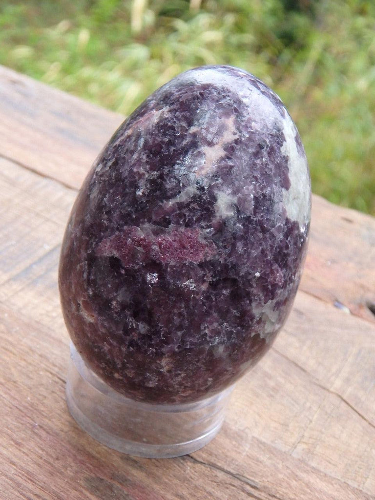 Gorgeous Lilac Lepidolite & Pink Tourmaline Egg Carving 1 - Earth Family Crystals