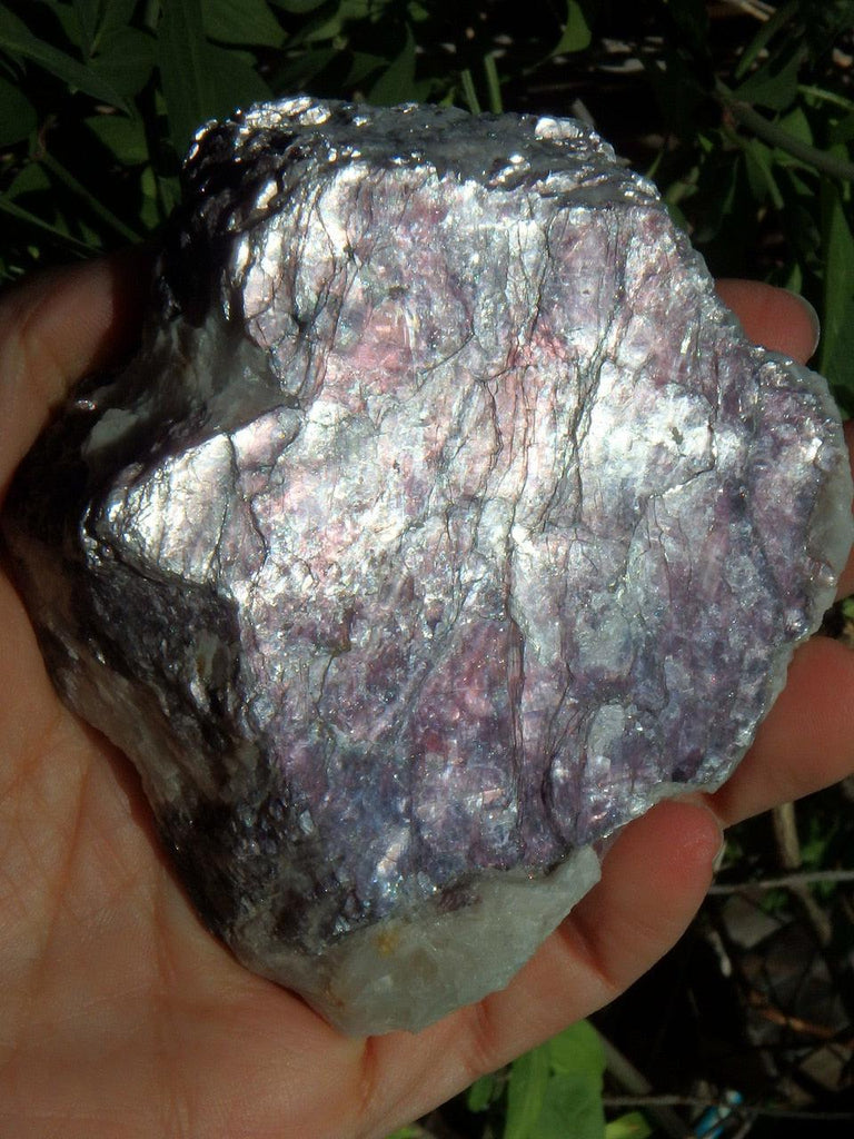 Large & Chunky Shiny Lilac Lepidolite Specimen From Brazil - Earth Family Crystals