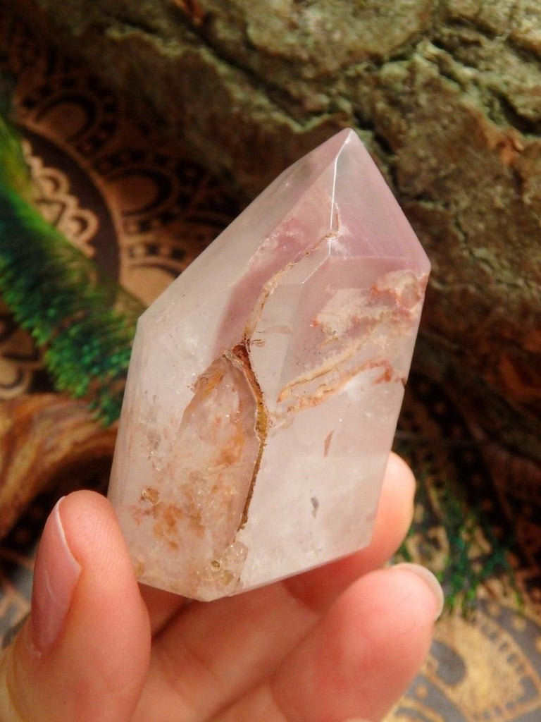 Short & Stubby Lithium Quartz Generator With Caves - Earth Family Crystals
