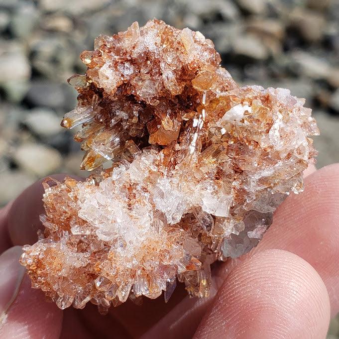 One of a Kind Orange Creedite Spiky Cluster with Fluorite Inclusions from Mexico #3 - Earth Family Crystals