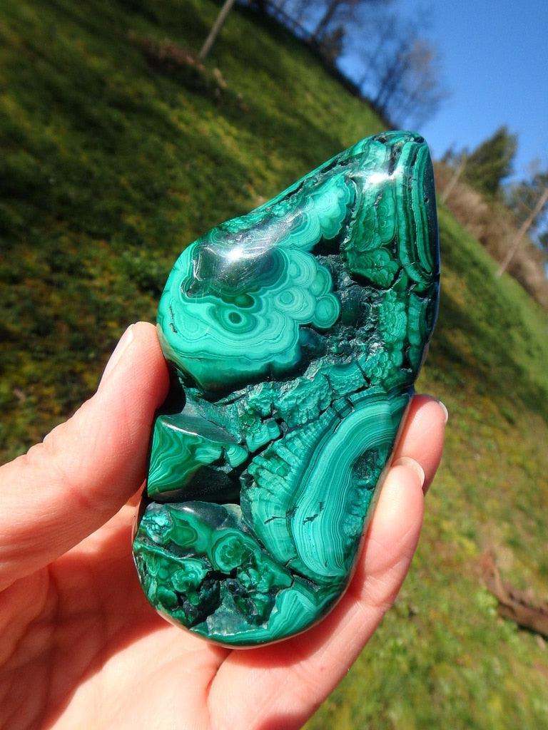 Fabulous Swirling Greens Malachite Gemstone Specimen - Earth Family Crystals