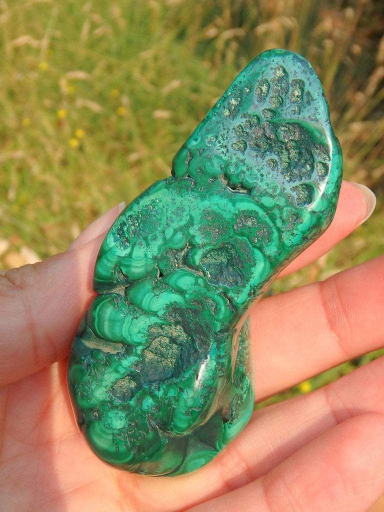 Green Contrast & Caves Malachite Specimen - Earth Family Crystals