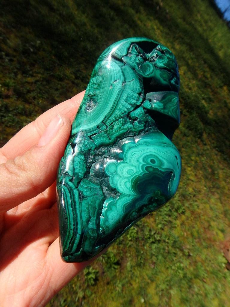 Fabulous Swirling Greens Malachite Gemstone Specimen - Earth Family Crystals