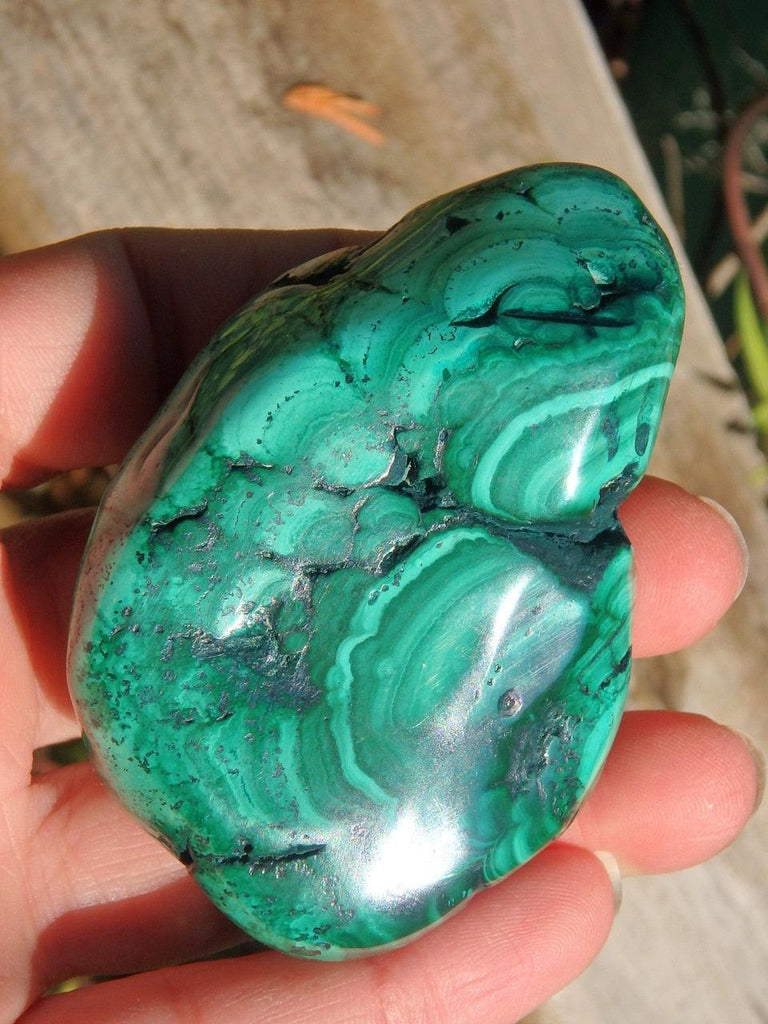 Extremely Shiny Mesmerizing Green Malachite Specimen - Earth Family Crystals