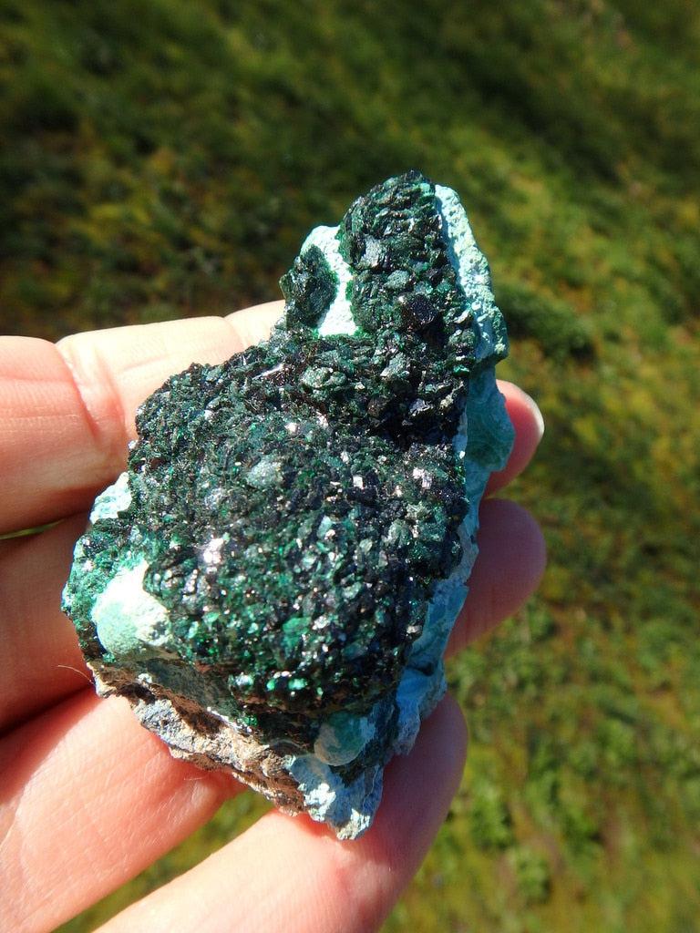 Fabulous Sparkly Raw Malachite On Matrix - Earth Family Crystals