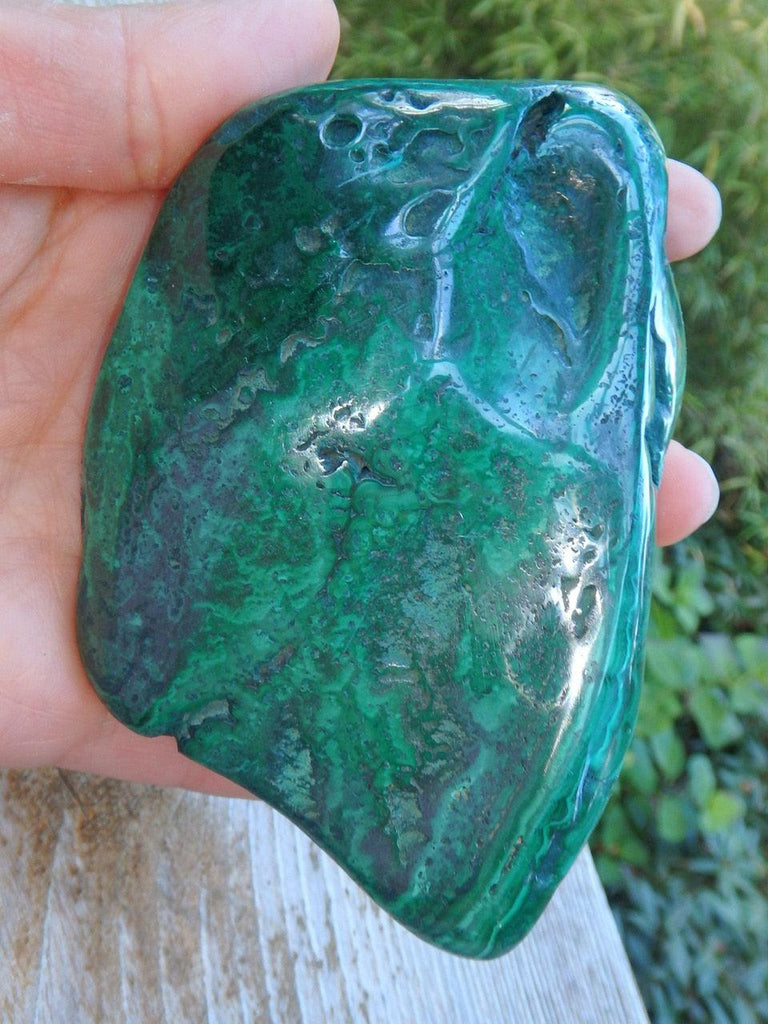 Large Green Malachite Free form With Deep Caves - Earth Family Crystals