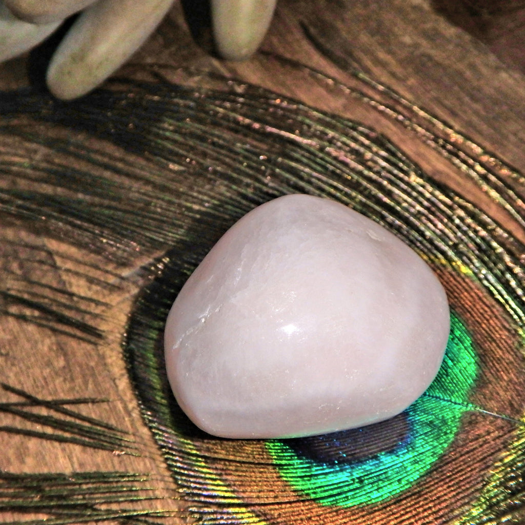 Creamy Pink Mangano Calcite Pocket Stone-Perfect for Emotional Healing - Earth Family Crystals