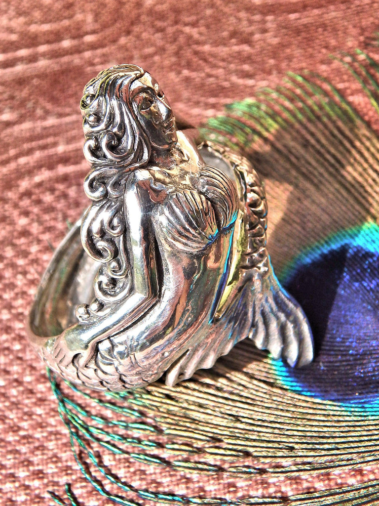 Mystic Mermaid Ring in Sterling Silver  (Size 6.5) - Earth Family Crystals