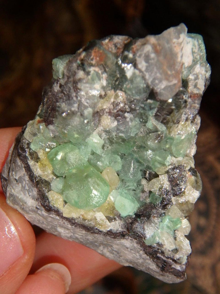 Mint Green Smithsonite & Mimetite Cluster From Namibia - Earth Family Crystals