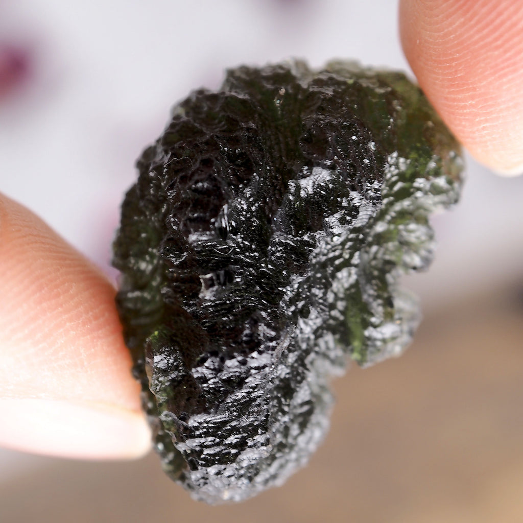 High Grade Genuine Moldavite Free Form Collectors Specimen From Czech Republic #1 - Earth Family Crystals