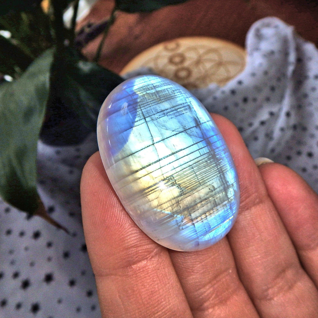 Gorgeous Color Depth Rainbow Moonstone Cabochon-Perfect for Crafting - Earth Family Crystals