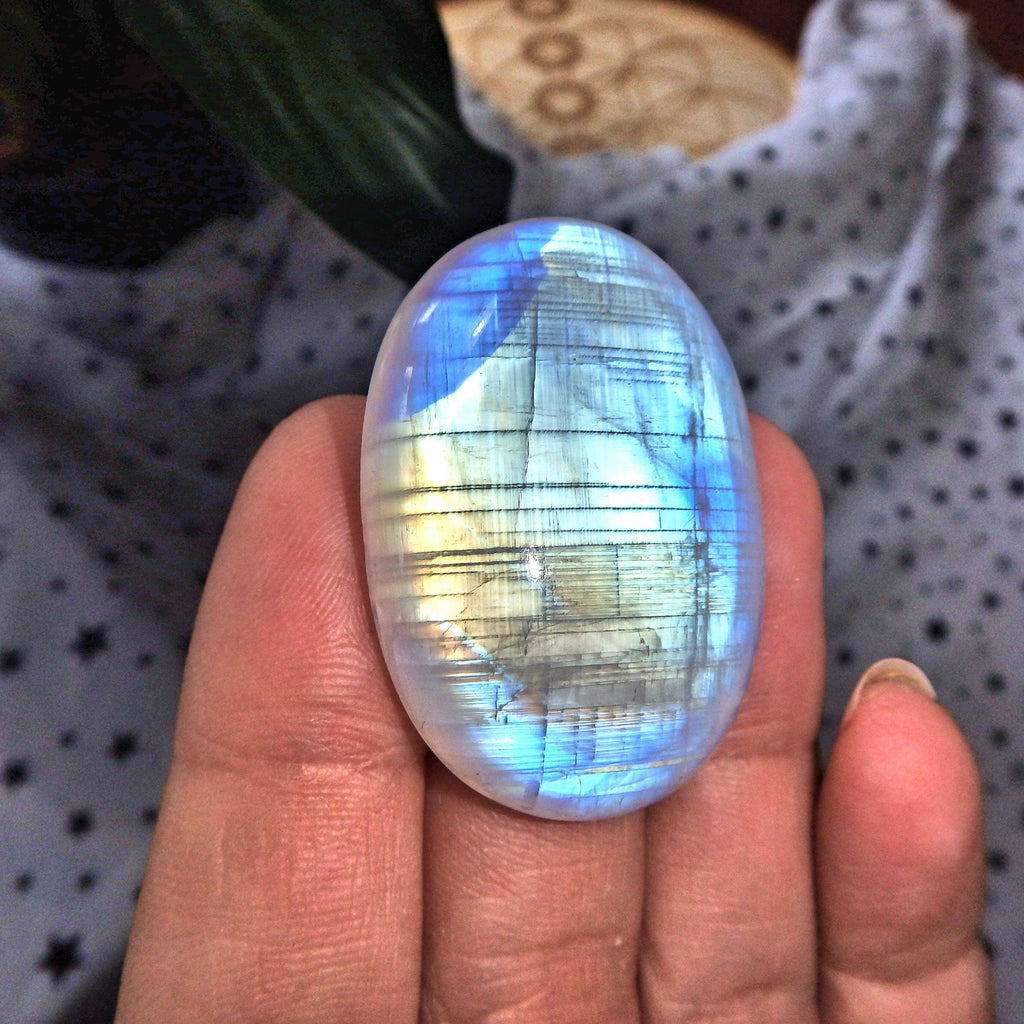 Gorgeous Color Depth Rainbow Moonstone Cabochon-Perfect for Crafting - Earth Family Crystals