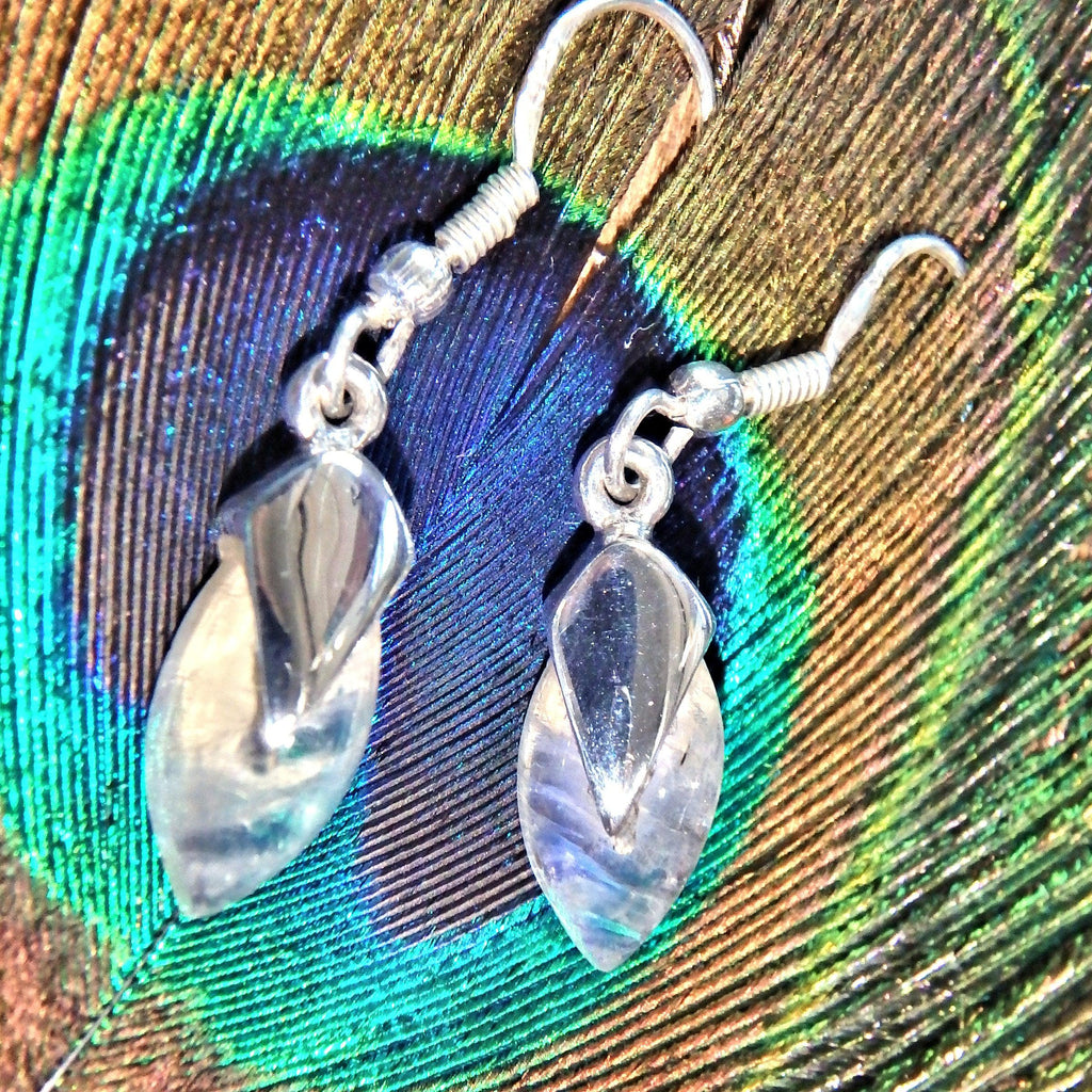 Rainbow Moonstone Sterling Silver Earrings - Earth Family Crystals