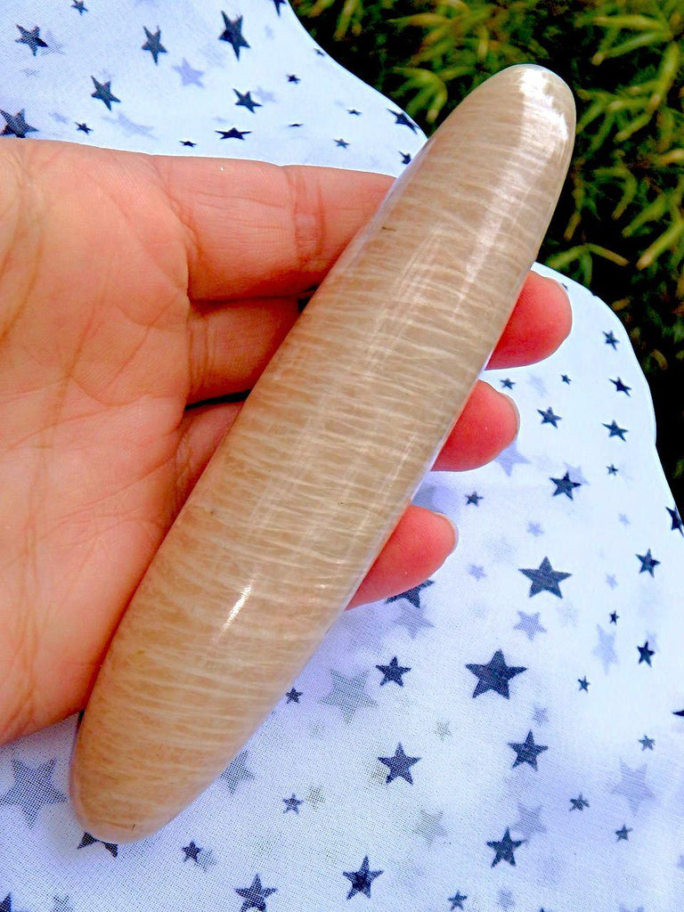 Peach Moonstone Shiva Style Wand Carving - Earth Family Crystals