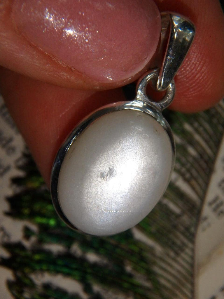 Reserved For Danielle G. Creamy White Moonstone Pendant in Sterling Silver (Includes Silver Chain) - Earth Family Crystals