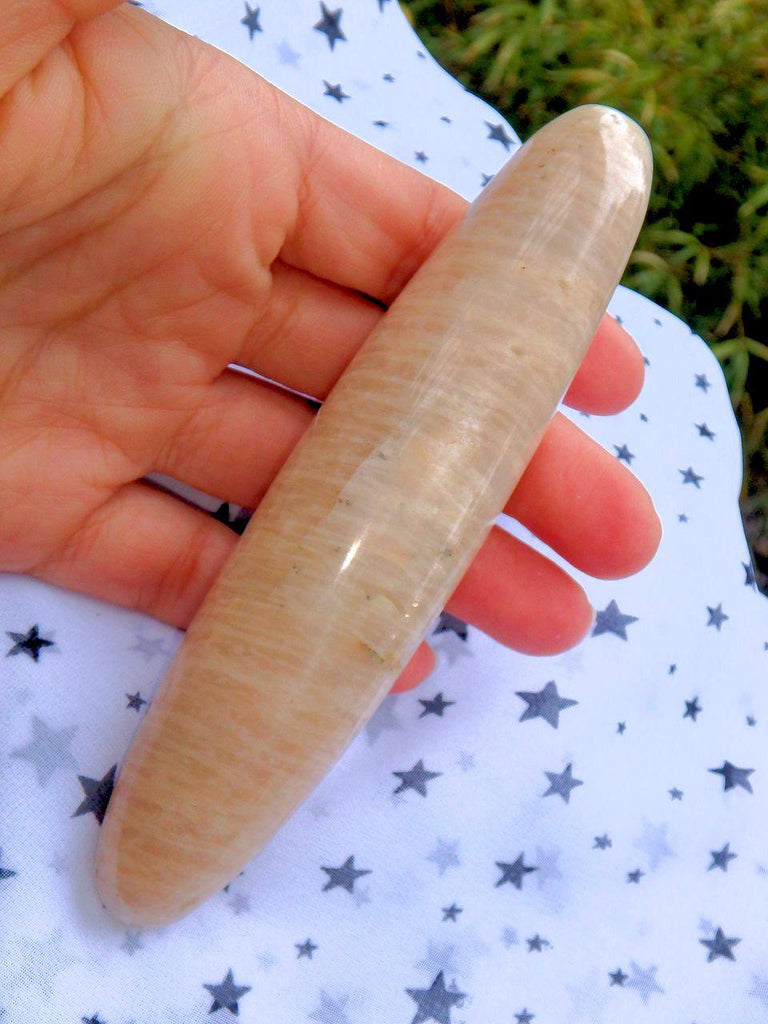 Peach Moonstone Shiva Style Wand Carving - Earth Family Crystals