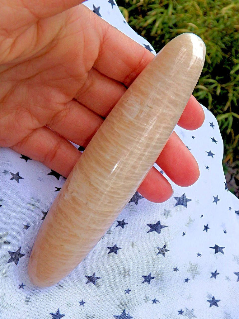 Peach Moonstone Shiva Style Wand Carving - Earth Family Crystals