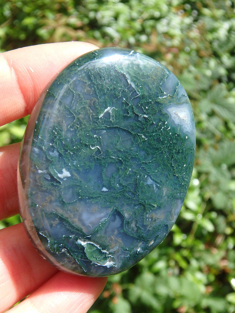 Moss Agate Worry Stone Perfect for Your Pocket 1 - Earth Family Crystals
