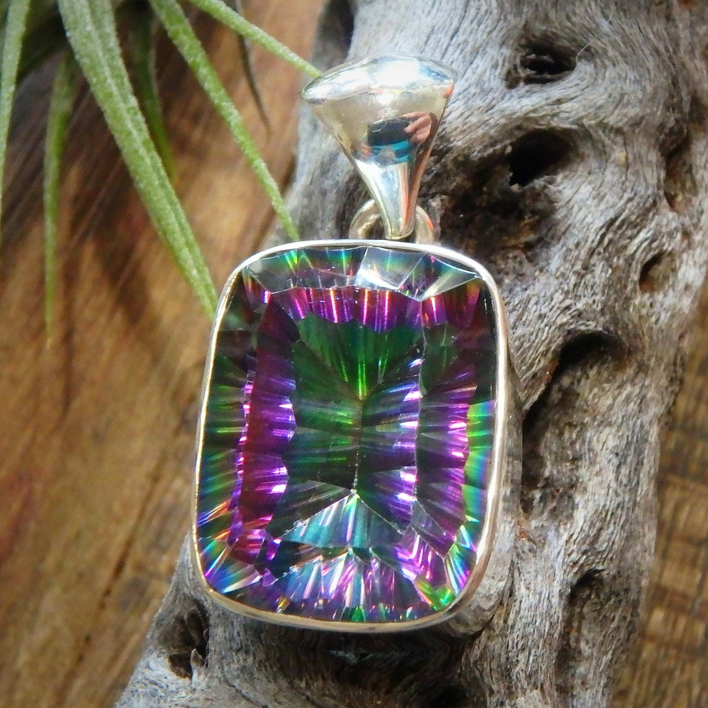 Amazing Color Depth Mystic Topaz Gemstone Pendant in Sterling Silver (Includes Silver Chain) - Earth Family Crystals