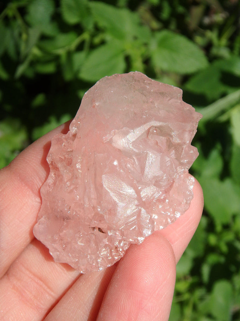 Brilliant Pink Nirvana Ice Quartz Natural Pocket Stone - Earth Family Crystals