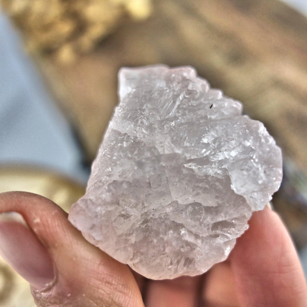 High Vibes Handheld Pink Nirvana Ice Quartz Specimen from the Himalayas - Earth Family Crystals