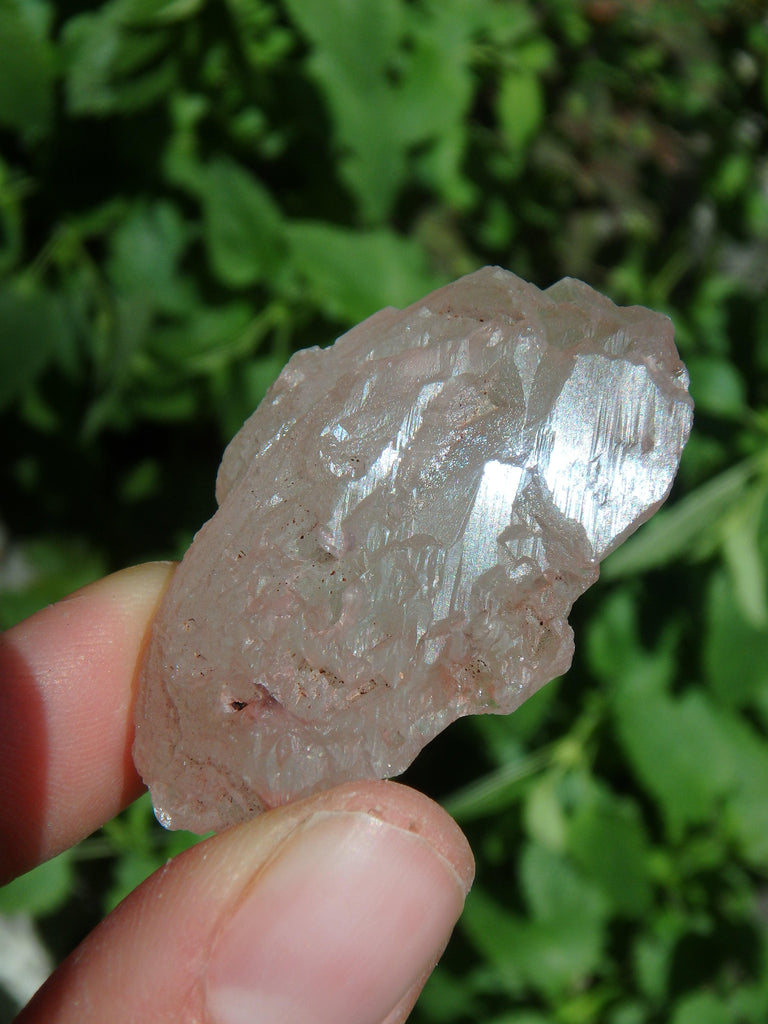 Brilliant Pink Nirvana Ice Quartz Natural Pocket Stone - Earth Family Crystals