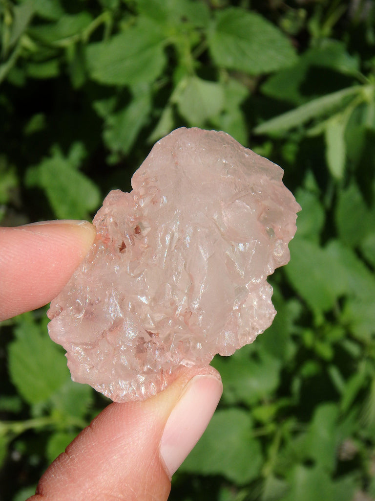 Brilliant Pink Nirvana Ice Quartz Natural Pocket Stone - Earth Family Crystals