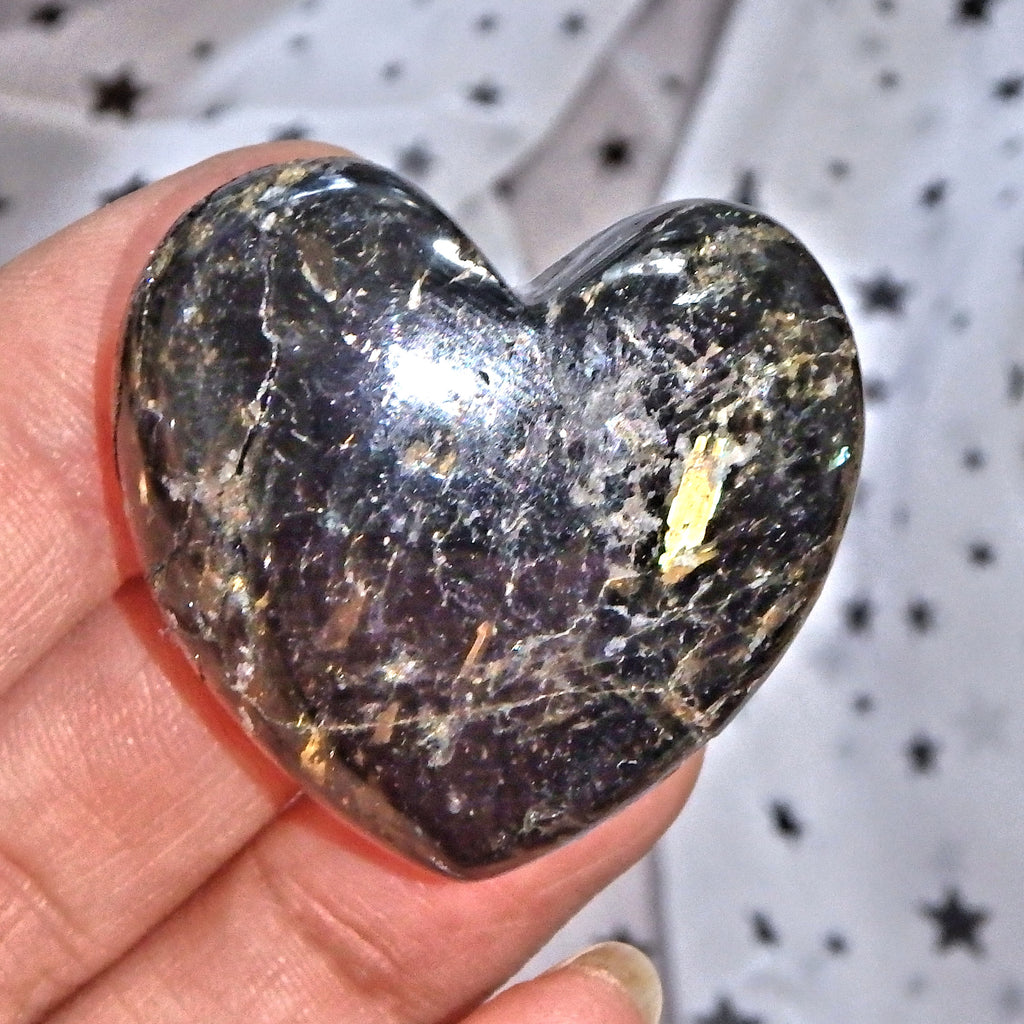 Genuine Greenland Nuummite Love Heart REDUCED 1 - Earth Family Crystals
