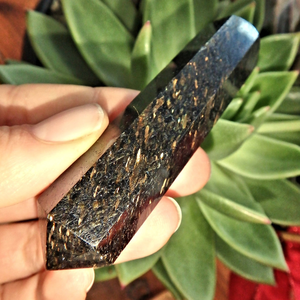 Chunky Genuine Greenland Nuummite Healing Wand 1 - Earth Family Crystals