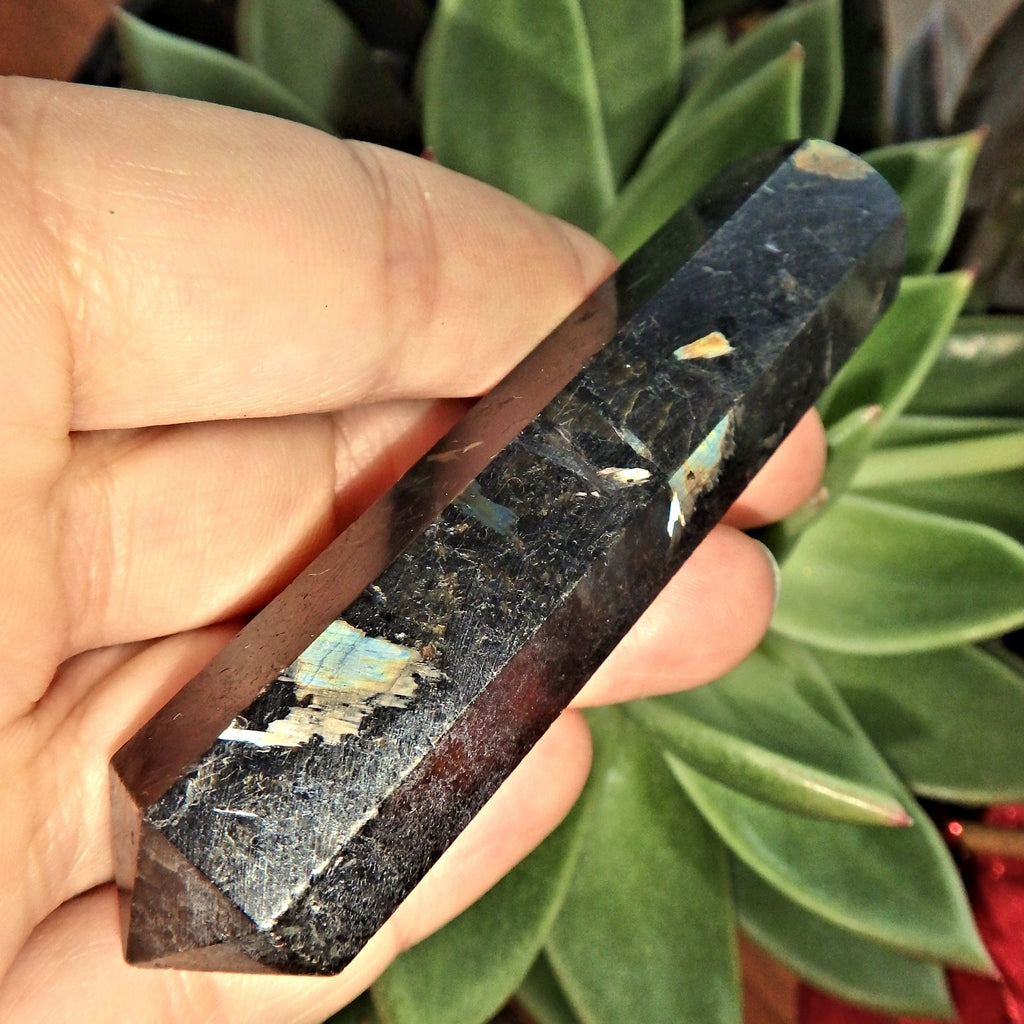 Chunky Genuine Greenland Nuummite Healing Wand 2 - Earth Family Crystals