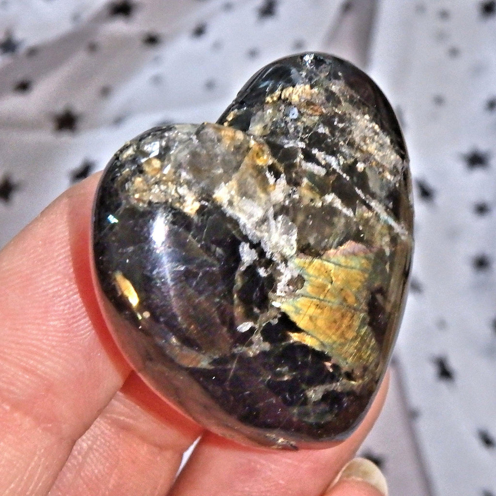 Genuine Greenland Nuummite Love Heart REDUCED 2 - Earth Family Crystals